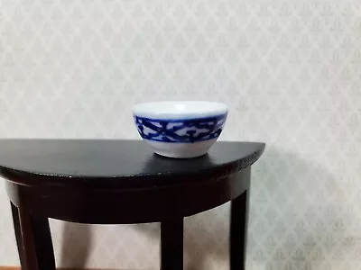 Dollhouse Serving Bowl Ceramic Blue & White 1:12 Scale Miniature Dishes Decor • $3.99