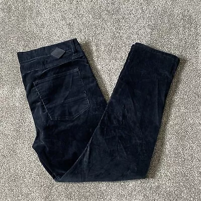 Mens 38x32 Quicksilver Pants Kracker Corduroy Jeans Straight Tapered Black • $34