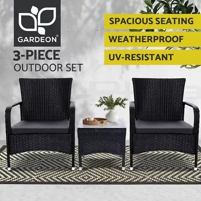 $224.95 • Buy Gardeon Patio Furniture Outdoor Table And Chairs Bistro Set Wicker Rattan