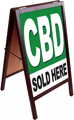 CBD SOLD HERE A-Frame Sign Sidewalk Pavement Sign Double Sided 172875 Gb • $99.95
