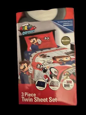 Super Mario Brothers Odyssey 4 Piece Twin Sheet Set Microfiber New In Package • $25