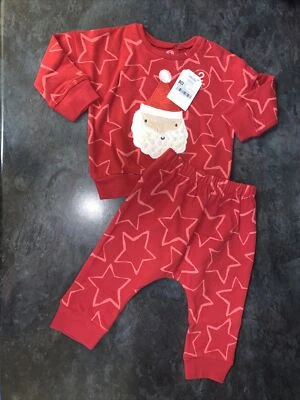 £10 • Buy Next Baby Boys 6-9 Months Christmas Santa 2 Piece Matching Outfit BNWT