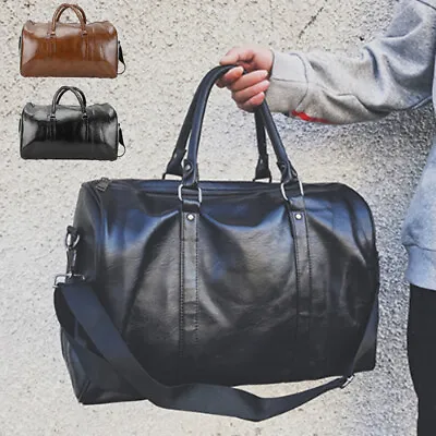 £7.69 • Buy Mens Travel  Sports  Bag Womens Luggage Handbag Leather Duffle Large Bag