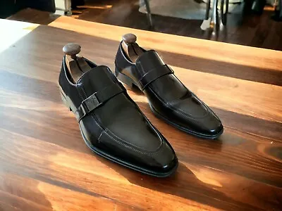 Versace Collection Men's Brown Polished Leather Loafers Shoes Size 44 • $135