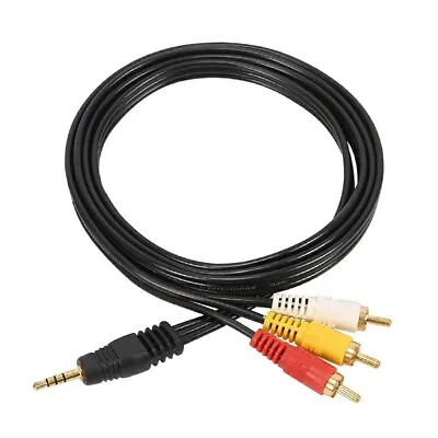 3.5mm Jack To 3 RCA Phono Lead Video Audio AV Cable For Sky Q Mini Box & Now TV • £3.99
