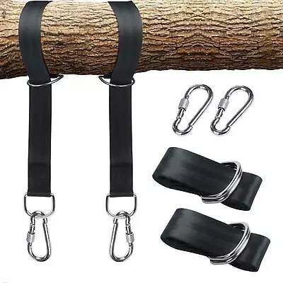 Swing Hammock Tree Hanging Straps Kit Hooks Carabiner Garden Swing Fittings • £9.89