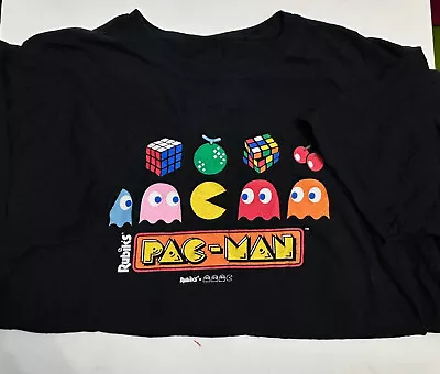 Pac-Man Rubik Toys Retro T-shirt Black Short Sleeve Graphic Print Men's Large • $13