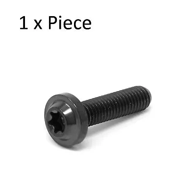 M5 X 0.8 Titanium Low Profile Screw Torx T25 X 0.8 Ti  Washer Bolt 10-50mm Black • £3.23