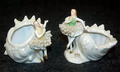 Pair Of Lace Tutu BALLERINA ~ Vtg 3  Porcelain FIGURINES W Cups ~ Ucagco ~ Japan • $22.75