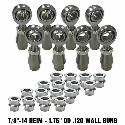 7/8  Chromoly Heim Joint 1.75 OD .250 Wall 4 Link Radius Rod End Kit HMS Spacers • $269.99