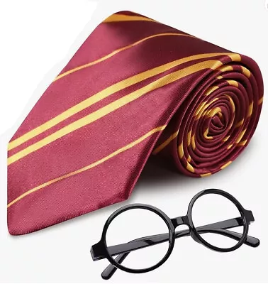 Harry Potter Wizard Costume Gryffindor Tie And Eye Glasses Set Hogwarts • $8.15