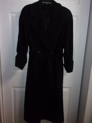 $89.99 • Buy Vintage Black Nordstrom Gallery 100% Camel Hair Belted Coat 10