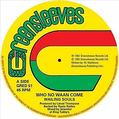 The Wailing Souls - Who No Waan Come [New 12  Vinyl] • £14.26