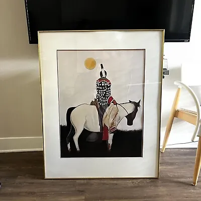 “Crow Woman On Horse” Kevin Red Star Rare Print - Native Indian Artist • $500