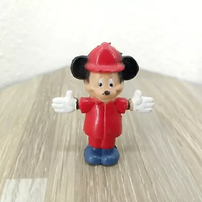 Disney Mickey Mouse Red Fireman PVC Collectible Vintage Figure Toy • $6.99