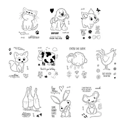 Cute Animals Clear Stamps Metal Cutting Dies Set Diy Scrapbooking Craft Cards • $8.99