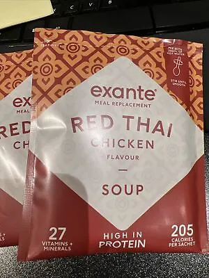 £16.25 • Buy 10 X Exante Meal Replacement Red Thai Chicken Soup