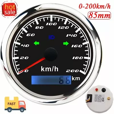 85mm Digital GPS Speedometer Odometer Gauge 0-200 KM/H Car Boat RV Red Backlight • $60.83