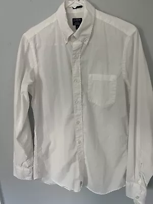 J.Crew Men's Small Slim White Oxford Long Sleeve Button Down Shirt Flex Washed • $19.99