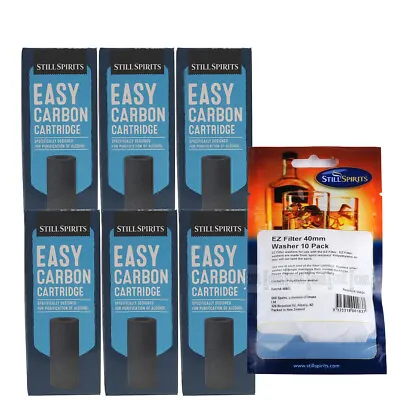 Still Spirits Replacement 6 EZ Filter Carbon Cartridges Bonus Washer Home Brew • $49.99