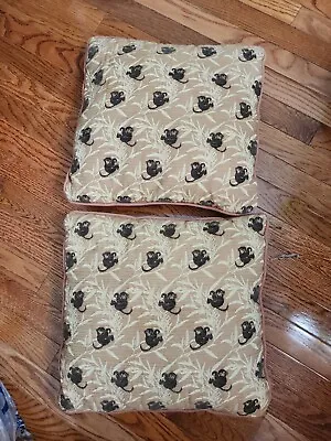 Vintage Monkey Tapestry Throw Pillow  Light Brown  16x15 Unbranded Set Of 2  • $15