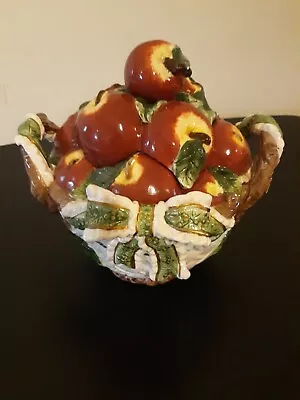 VTG Apple Fruit Basket Cookie Jar 7  By 7  • $27