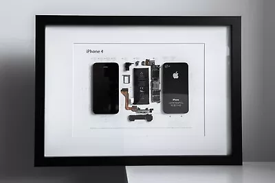 Framed Disassembled IPhone 4 | Wall Art | Unique Gift For  Lovers • £90