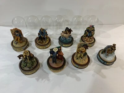 $175 • Buy Franklin Mint Ltd. Ed. John Wayne Hand Painted Sculpture With Glass Domes Lot Of