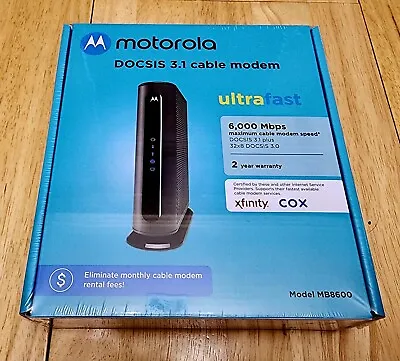 NEW Motorola MB8600 DOCSIS 3.1 Internet Cable Modem 6000mbps SEALED • $138.99