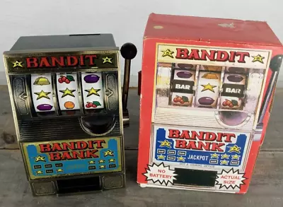 Vintage Bandit Slot Machine Bank W/ Box 6 Inch • $10