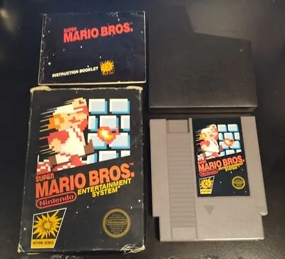 C3 NES Nintendo Super Mario Bros. Complete 5 Screw Black Box *Dmg • $115.99