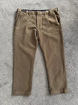 M&S Nova Fides Italian Woven Moleskin Trousers  W40 L29 With Elastic Waist Strip • $22.41