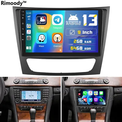 For Mercedes Benz W211 E CLS Android 13 Car Stereo Radio GPS Navi Carplay 2+64GB • $149.99