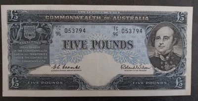 $60 • Buy 1960 Australia £5.00 Coombs Wilson Banknote Renniks Ref R50 EF