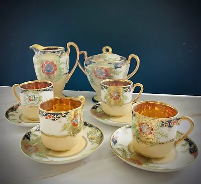 Vintage Gold Plated Porcelain Tea/coffee Set • £49.99