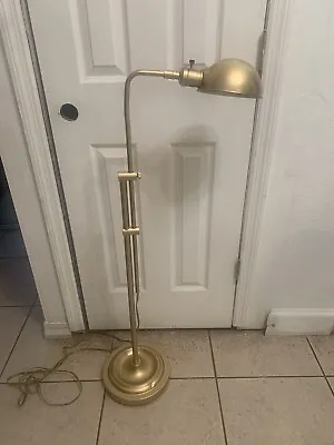 VTG 70s Mid Century Modern Brass Adjustable Pharmacy Reading Floor Lamp Light • $149.99