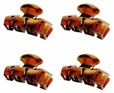 £6.99 • Buy Set Of 4 Pretty Brown Or Tort Brown Hair Claw Clamp Clip Unique Bull Dog Design