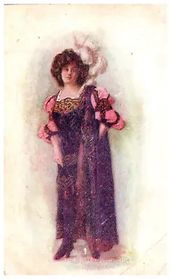 Woman Purple Pink Dress Plumes Hair Fashion Posted 1906 Vintage Postcard-K2-167 • $17.99
