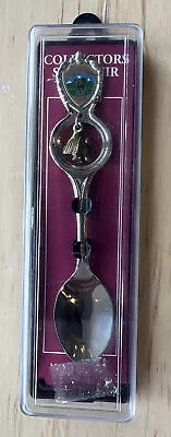 Talkeetna Souvenir Silver Plated Spoon Moose Pendant Bald Eagle VTG Made In US￼A • $14.95