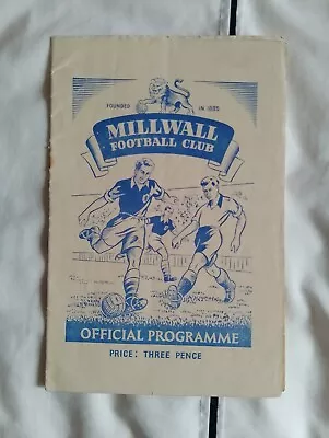 Millwall V Nottingham Forest Football Programme 1949/50 • £3