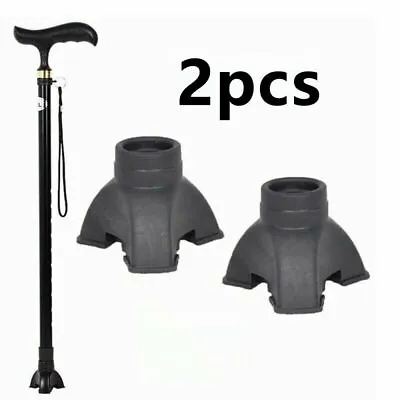 Walking Stick End Tripod Cane Tip Self Standing Rubber Non Slip End Foot Pad • £5.86