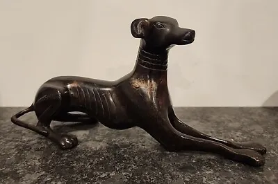 Vintage Bronze Greyhound Dog Figurine Statue Art Deco Heavy 11  Wide • $59