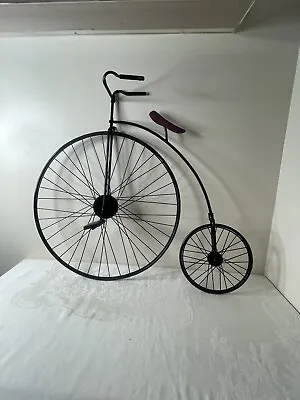 Vintage Curtis Jere “Style” Penny Farthing Bicycle Metal Wall Art Sculpture MCM • $124.95