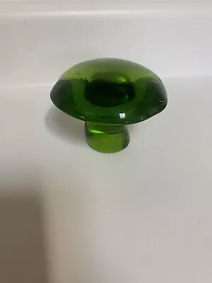 Vintage Viking Glass Green Mushroom 2.5  Tall 3.0  Cap MCM Mid Century Modern • $89.99