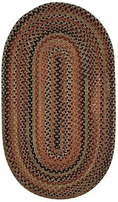 $94 • Buy Capel Rugs Manchester Wool Country Casual Braided Area Rug Chestnut Brown #700