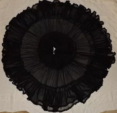 Womens Vintage 23  Black Soft Silky Nylon Petticoat Half Slip-Square Dancing • $55