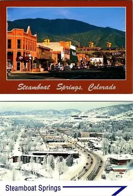 2~4X6 Postcards STEAMBOAT SPRINGS CO Colorado STREET SCENE Summer & Winter/Snow • $6.74