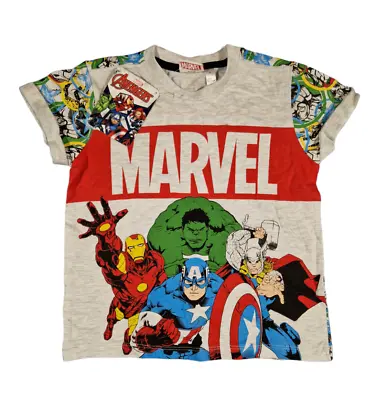 Boys Juniors Marvel Avengers Tee T-Shirt Top - 4-5 Years - Grey • £7.99