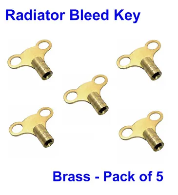 Radiator Plumbing Bleed Bleeding Key Keys Solid Brass For Venting Air Valve X 5 • £3.69