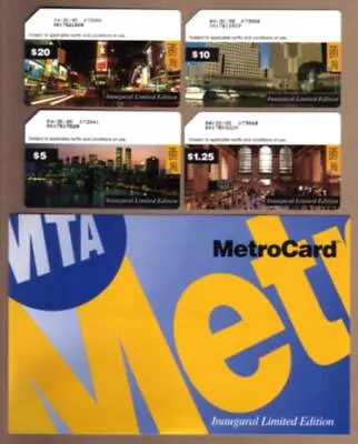MTA MetroCard New York City Subway Inaugural (1/94) MINT Set Of 4 Transit Card • $60.97